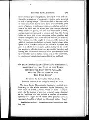 Cover of: On the Canadian Rocky Mountains: with special reference to that part of the range between the forty-ninth parallel and the head-waters of the Red Deer River