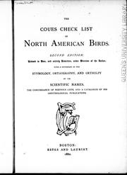 Cover of: The Coues check list of North American birds by [Elliott Coues].