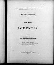 Cover of: Monographs of North American rodentia