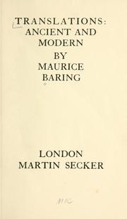 Cover of: Translations by Maurice Baring