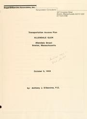 Cover of: Transportation access plan: allendale glen, allandale street, Boston, Massachusetts.