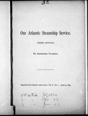 Cover of: Our Atlantic steamship service: (third article)