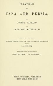 Travels to Tana and Persia by Giosofat Barbaro, William Thomas, Stanley, Henry Edward John Stanley Baron