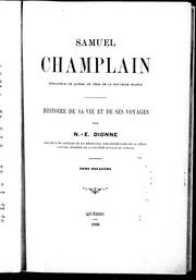 Samuel Champlain by Dionne, N.-E.