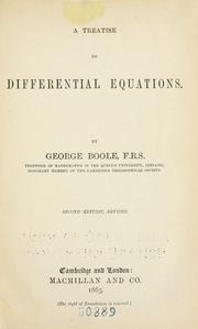 A treatise on differential equations by George Boole
