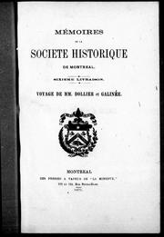 Mémoires de la Société historique de Montréal by Société historique de Montréal