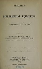 Cover of: A treatise on differential equations