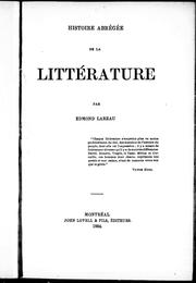 Cover of: Histoire abrégée de la littérature