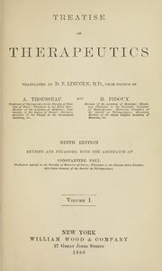 Cover of: Treatise on therapeutics by A. Trousseau