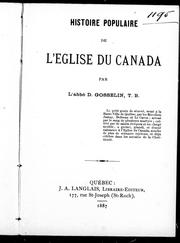 Cover of: Histoire populaire de l'Eglise du Canada