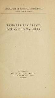 Trebals realitzats durant l'any 1917 by Pere Barnils