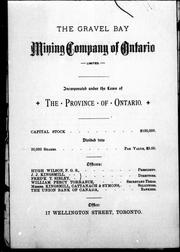 The Gravel Bay Mining Company of Ontario, limited by Gravel Bay Mining Company of Ontario.