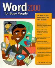 Cover of: Word 2000 for busy people by Christian Crumlish