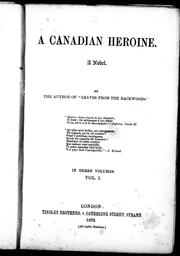 Cover of: A Canadian heroine, a novel