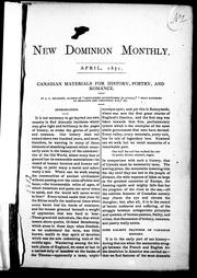 Cover of: Canadian materials for history, poetry, and romance