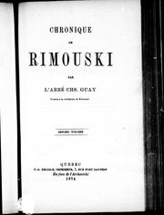 Cover of: Chronique de Rimouski by Charles Guay