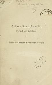 Cover of: Tridentiner Concil. by Wilhelm Maurenbrecher