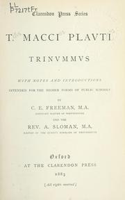 Cover of: Trinummus by Titus Maccius Plautus