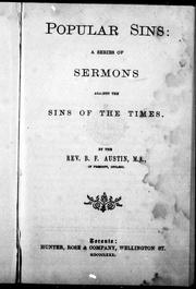 Cover of: Popular sins: a series of sermons against the sins of the times