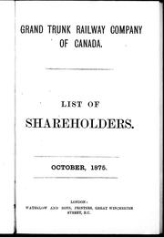 Cover of: List of shareholders