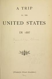 Cover of: A trip to the United States in 1887.