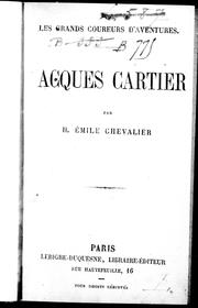 Cover of: Acques [i.e. Jacques] Cartier