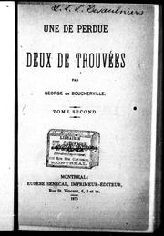 Cover of: Une de perdue, deux de trouvée