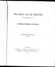Cover of: The great auk, or garefowl (alca impennis, Linn.) by by Symington Grieve.