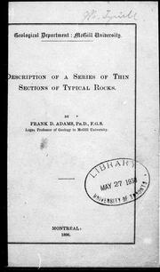 Cover of: Description of a series of thin sections of typical rocks