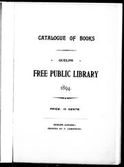 Cover of: Catalogue of books by Guelph Free Public Library.