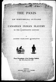 Cover of: The Panis: an historical outline of Canadian Indian slavery in the eighteenth century