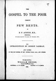 Cover of: The Gospel to the poor versus pew rents