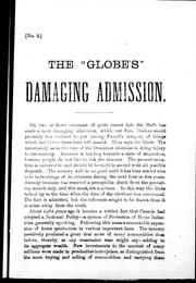 Cover of: The " Globe's" damaging admission