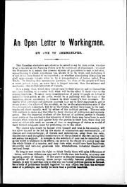 Cover of: An open letter to workingmen