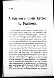 Cover of: A farmer's open letter to farmers