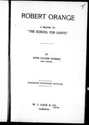 Cover of: Robert Orange, a sequel to "The school for saints"