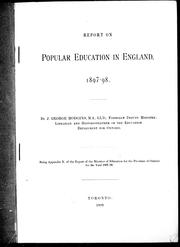 Cover of: Report on popular education in England, 1897-98