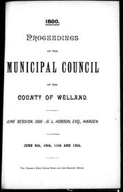 Cover of: Proceedings of the Municipal Council of the County of Welland by 