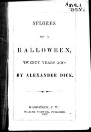 Cover of: Splores of a Halloween, twenty years ago