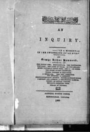 Cover of: An inquiry: "-in a moment -in the twinkling of an eye!"