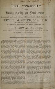 Cover of: The " Truth" about Sunday closing and local option by R. M. Grier, R. M. Grier