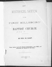 Cover of: An historical sketch of the First Hillsboro Baptist Church by by W. Camp.
