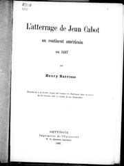 Cover of: L' atterrage de Jean Cabot au continent américain en 1497 by Henry Harrisse