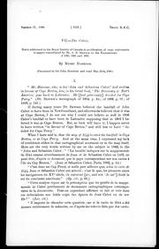 Cover of: The Cabots: notes addressed to the Royal Society of Canada in rectification of some statements in papers contributed by Mr. S. E. Dawson to the Transactions of 1894, 1895 and 1897