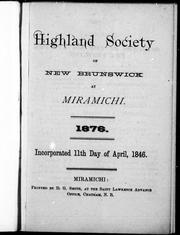 Cover of: Highland Society of New Brunswick at Miramichi by 