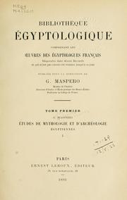 Cover of: Études de mythologie et d'archéologie égyptiennes.