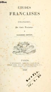 Études françaises et étrangeres by Emile Deschamps