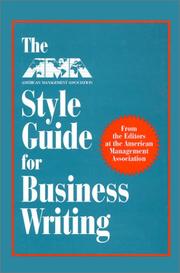 Cover of: The AMA style guide for business writing