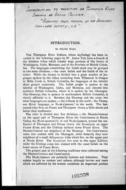 Cover of: Introduction [to James Teit's Traditions of the Thompson River Indians of British Columbia] by by Franz Boas.