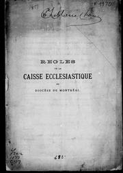 Cover of: Règles de la Caisse ecclésiastique du Diocèse de Montréal